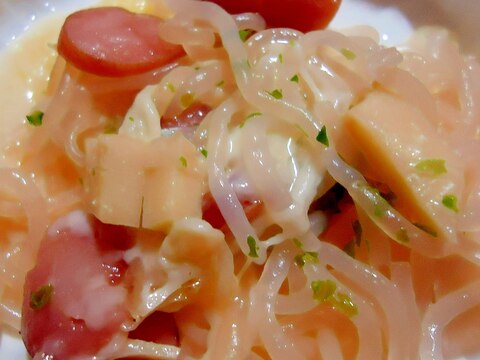 レンジで簡単　チーズ竹の子糸コン